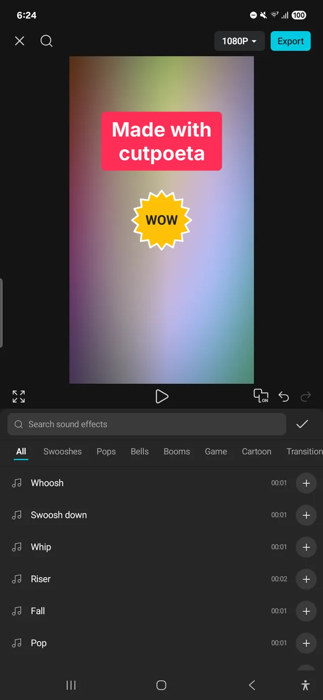 Captura de cutpoeta: Efectos de sonido