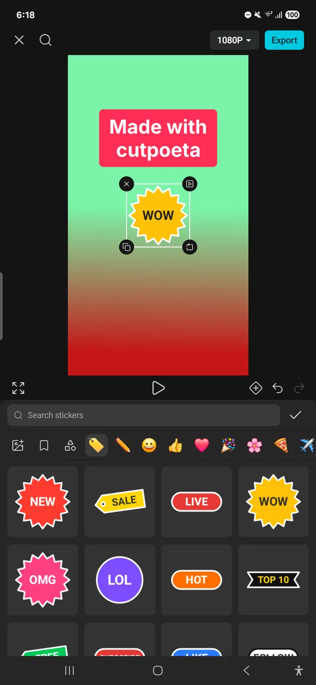 Captura de cutpoeta: Stickers